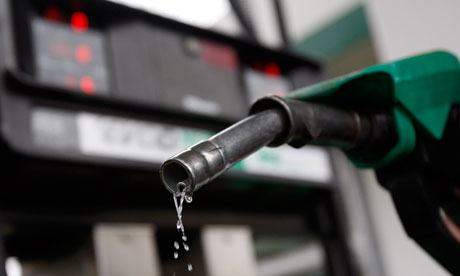 Petrol dripping from pump at forecourt